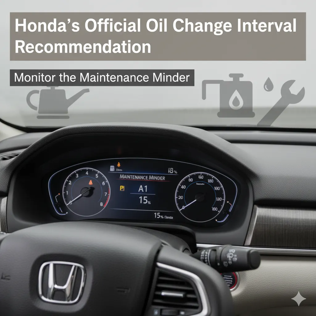 Honda Accord Hybrid Oil Change Interval – dashboard Maintenance Minder showing official service recommendation