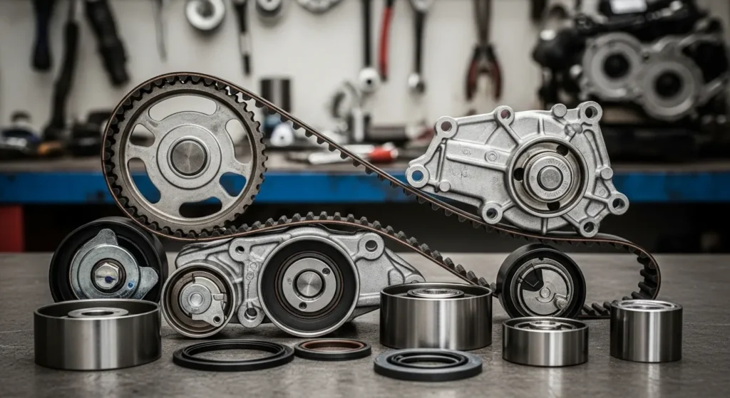 Cost to Replace a Timing Belt Honda Accord with complete timing belt kit including pulleys, seals, and water pump.