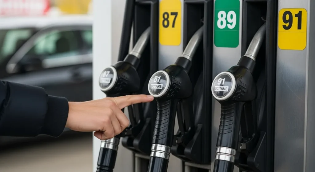 Gas pump octane options including 87, 89, and 91 – Can I Put Premium Gas in My Honda Accord explained