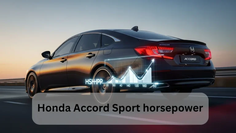 Sleek black Honda Accord Sport on highway showing digital performance graph — Honda Accord Sport horsepower guide 2025.