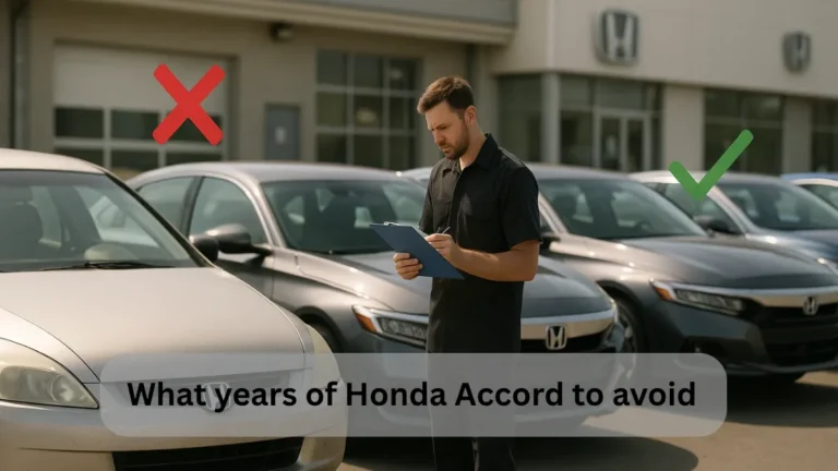 What years of Honda Accord to avoid — expert comparing old and new Accord models with good and bad choices marked.