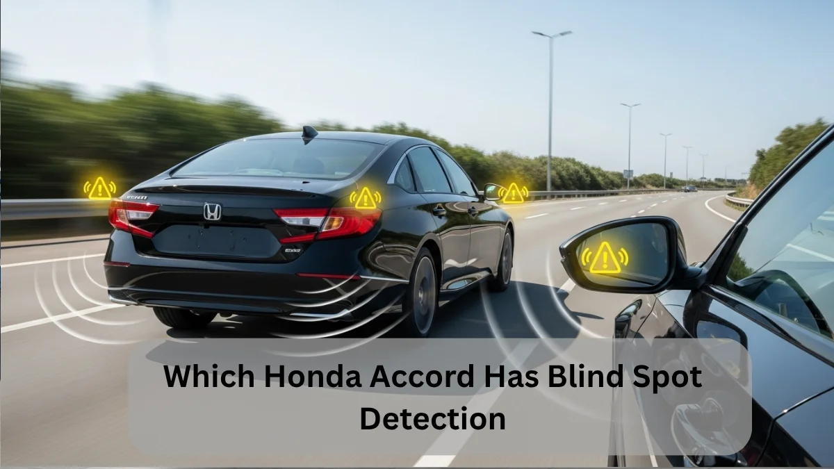 Modern Honda Accord driving on highway showing blind spot detection indicators – which Honda Accord has blind spot detection feature